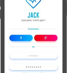 Application mobile Jack : Écran de connexion
